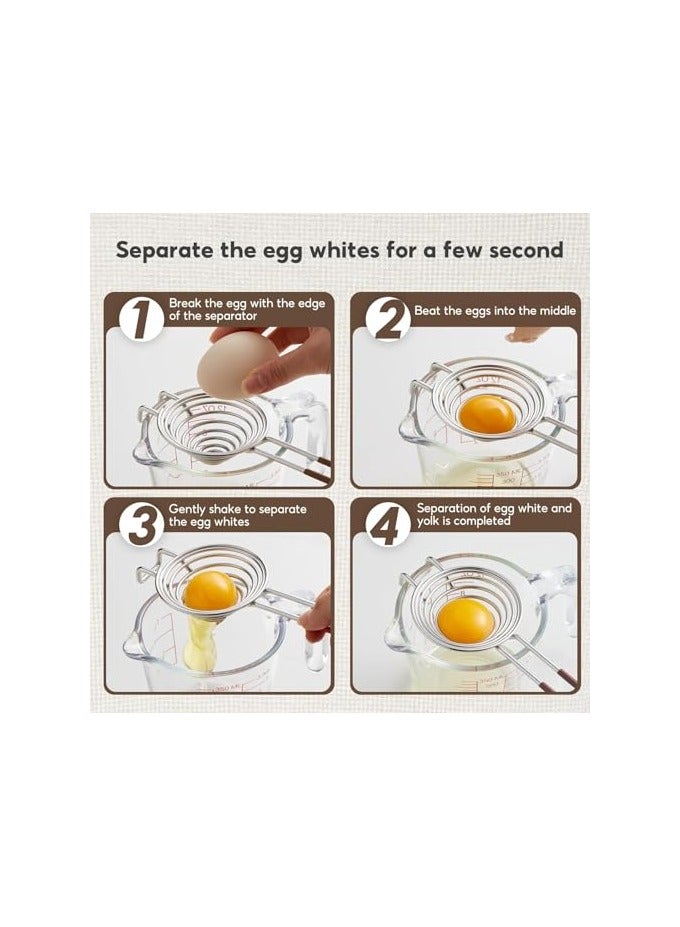 erorex 2 Pcs egg separator Egg yolk, egg white separator Stainless steel egg yolk sieve Egg separator Kitchen tools for baking cakes, kitchen gadgets Cooking/baking tools - Image 2