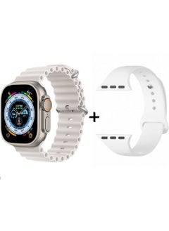 Wearfit Pro HW68 ULTRA MINI Smart Watch Series 8  With A Full Screen Works With The Android And IOS System, Is Responsive, Wireless Charging Supports GPS, Size 1.75 Inch - Silver Color  - Image 2