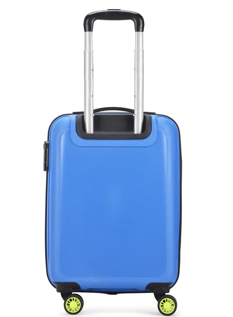Skybags STROKE Cabin 20 Inch Polypropylene(PP), 4 Spinner Double Wheel Trolley Bags for Travel, Hard Case Lightweight Bag with TSA Lock, Tough Suitcase for Travel (Small), Blue