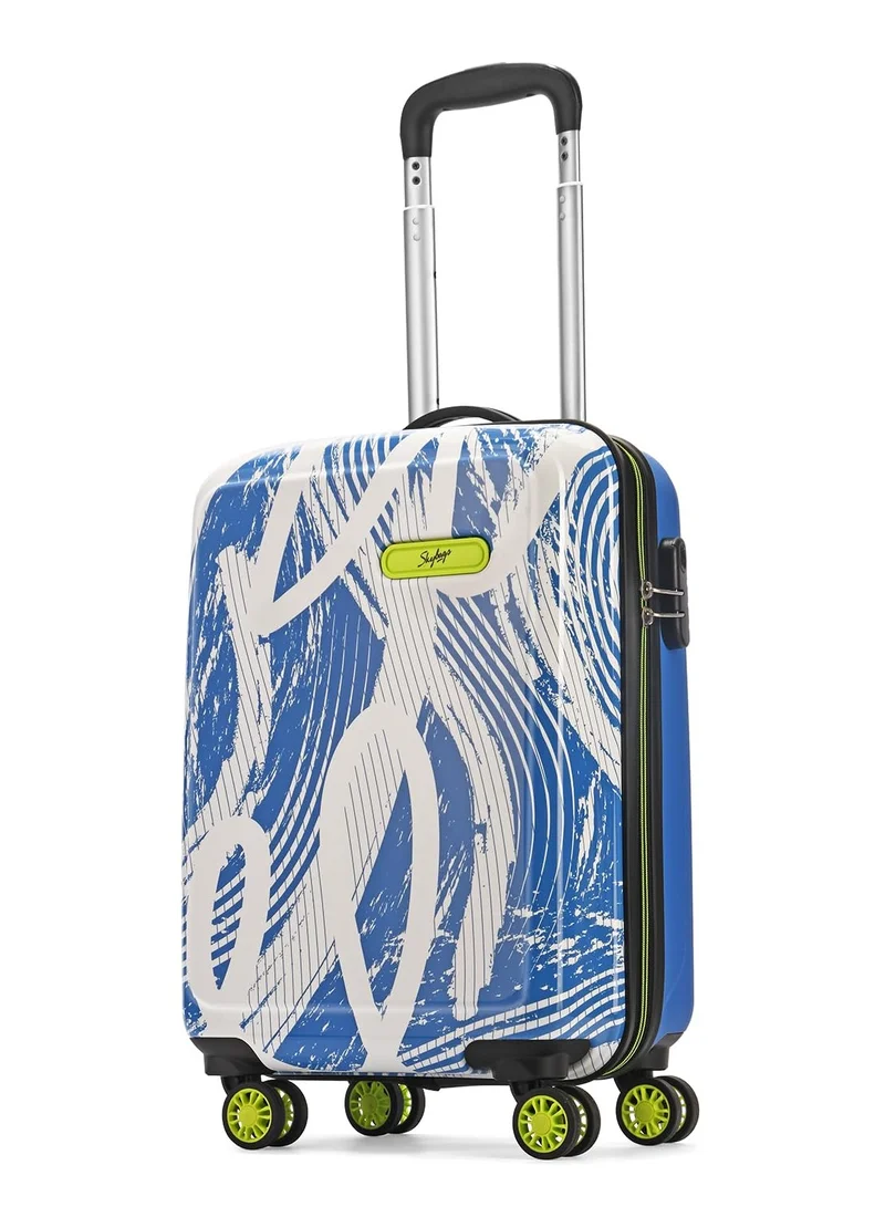Skybags STROKE Cabin 20 Inch Polypropylene(PP), 4 Spinner Double Wheel Trolley Bags for Travel, Hard Case Lightweight Bag with TSA Lock, Tough Suitcase for Travel (Small), Blue