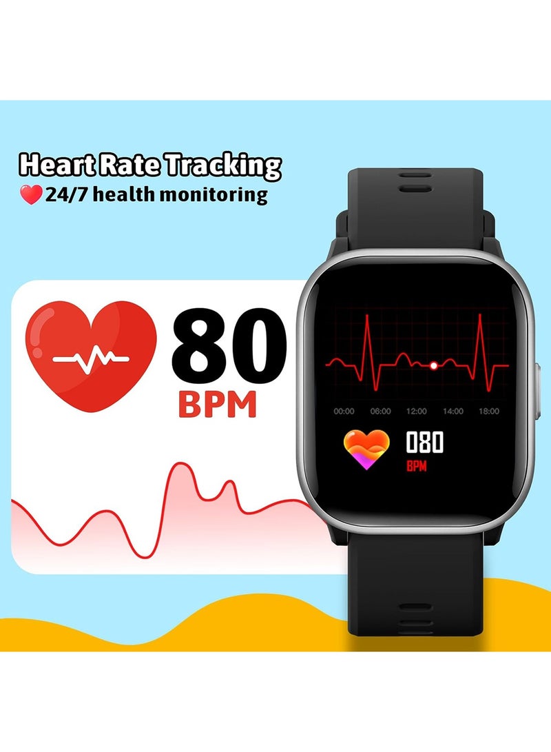 ZONEY ZONEY Kids Smart Watch for Girls Boys with IP68 Waterproof, Girls Watch with 19 Sports Modes, Sleep Tracking, Pedometer, Stopwatch, Kids Activity Tracker, Birthday Gifts for Age 6-15 Years Old, Black  - Image 4