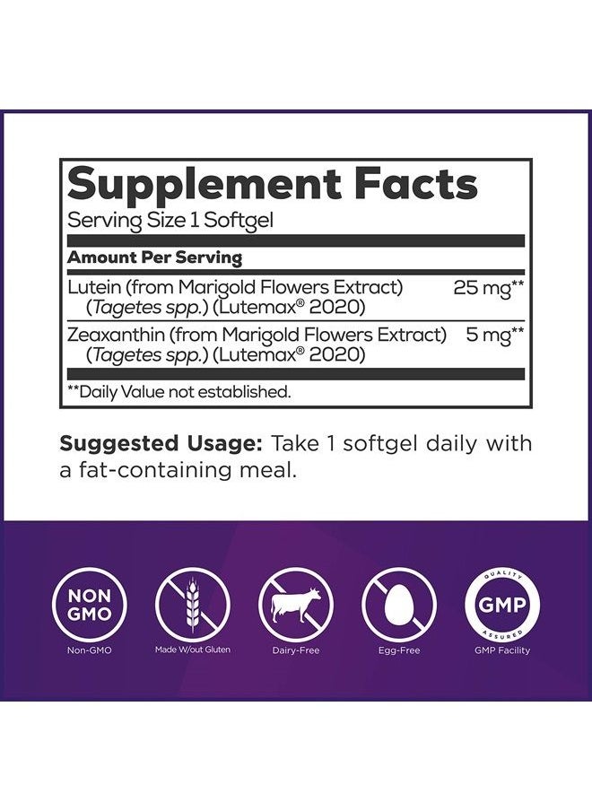 Retina Research - Lutein & Zeaxanthin Eye Vitamins Supplement - Supports Central Macula - Formulated by Doctors - 3rd Party Certified - Hypoallergenic - 60 Softgels - Image 1