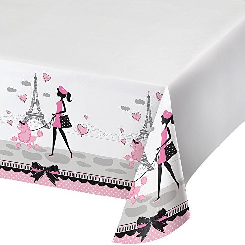 Creative Converting 725584 Paris Theme Plastic Tablecloth - Image 1