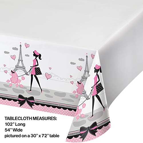 Creative Converting 725584 Paris Theme Plastic Tablecloth - Image 2