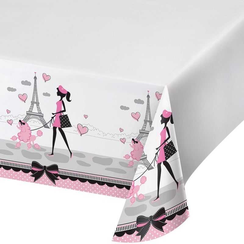 Creative Converting 725584 Paris Theme Plastic Tablecloth - Image 3