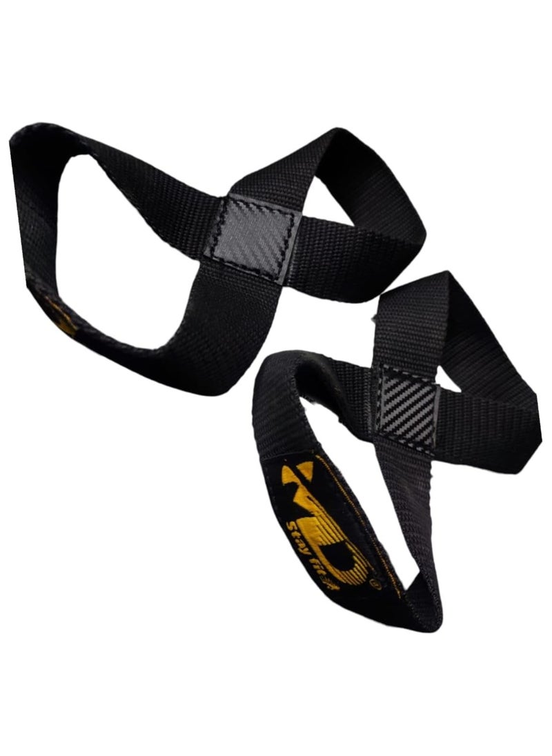 MD - Figure-8 Weightlifting Wrist Straps For Pull Up Bars Powerlifting Gym, 2Pcs - Image 1