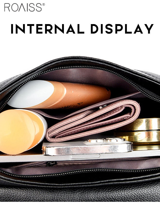 roaiss Fashionable Casual Flip Crossbody Bag Women'S Daily Commuting Pu Leather Material Adjustable Strap Shoulder Bag - Image 5
