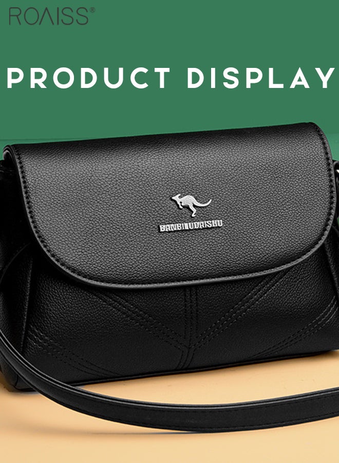 roaiss Fashionable Casual Flip Crossbody Bag Women'S Daily Commuting Pu Leather Material Adjustable Strap Shoulder Bag - Image 4
