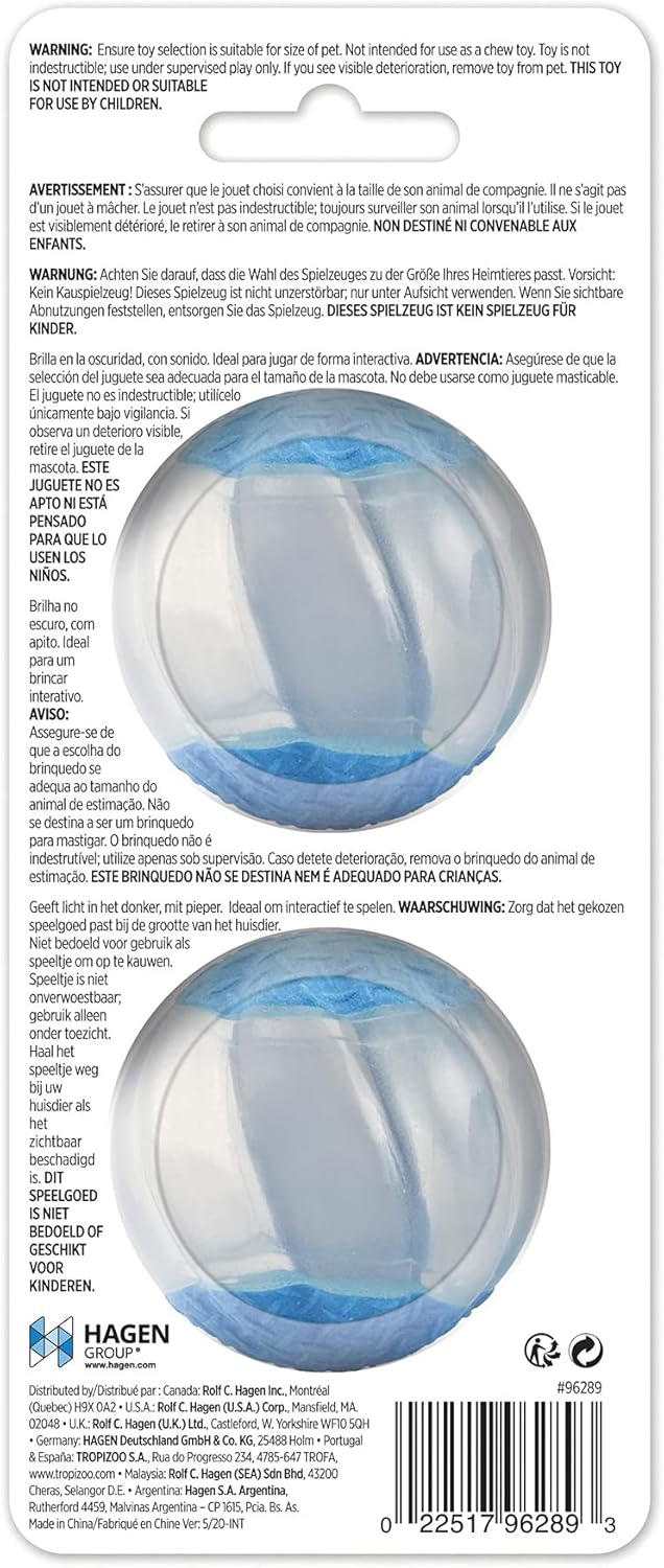 ZEUS Duo Balls with Glow in The Dark Squeaker Interactive Dog Toys Small - Image 4