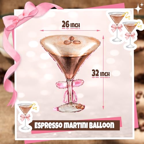 Civaner 2 Pcs Espresso Martini Balloon 32 x 26 Inches Giant Foil Espresso Martini Balloons a Tini Bit Older Birthday Party Decorations for Bachelorette Bridal Shower Wedding Party Supplies - Image 5
