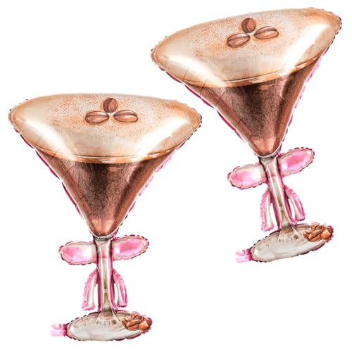 Civaner 2 Pcs Espresso Martini Balloon 32 x 26 Inches Giant Foil Espresso Martini Balloons a Tini Bit Older Birthday Party Decorations for Bachelorette Bridal Shower Wedding Party Supplies - Image 1