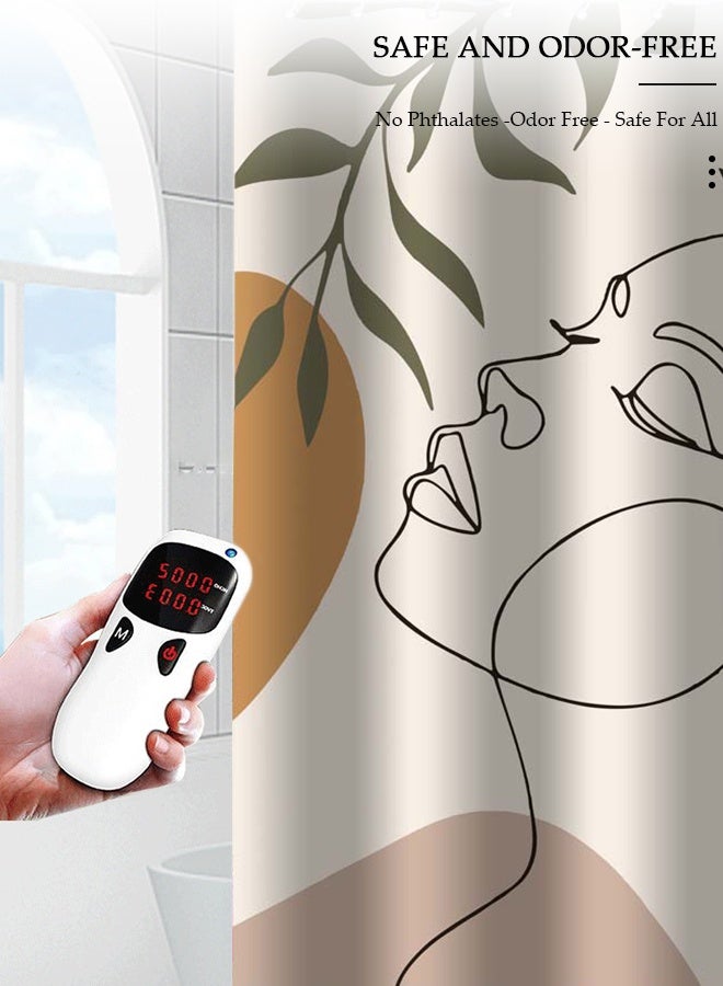 DUNISO Waterproof Fabric Shower Curtain With 12 Hooks, Bathroom Decor Machine Washable Durable and Quick-Drying, 180*180 cm Abstract Woman's Face Print Shower Curtain for Bathroom - Image 5