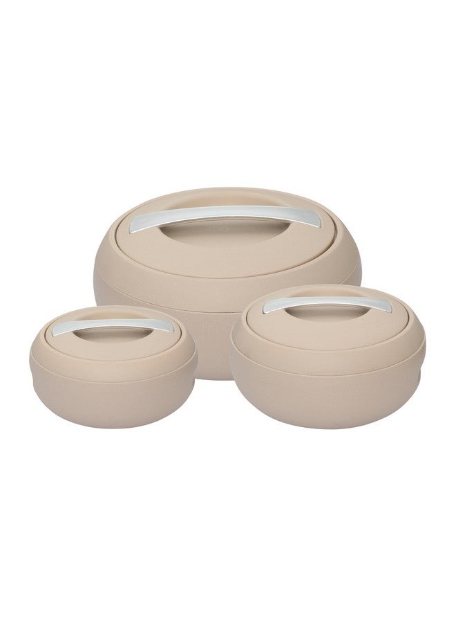 JAYPEE Gourmet Inner Stainless Steel Casserole Set of 3 with Lockable Lid,(1000+1500+2000 ml), BPA Free Insulated Casserole Set |Food Grade Serving Set |Ideal for Chapati,Warm & Fresh Food,Coffee - Image 1