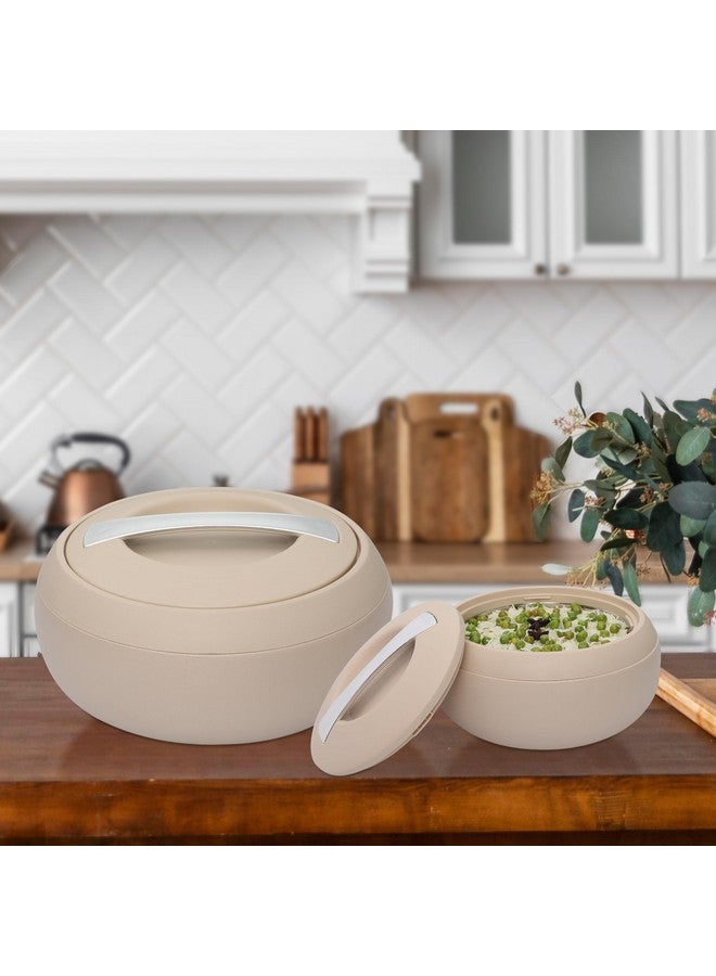 JAYPEE Gourmet Inner Stainless Steel Casserole Set of 3 with Lockable Lid,(1000+1500+2000 ml), BPA Free Insulated Casserole Set |Food Grade Serving Set |Ideal for Chapati,Warm & Fresh Food,Coffee - Image 4