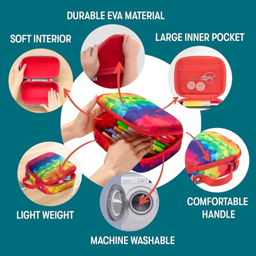 ZIPIT Jumbo Pencil Case for Girls, Cute Pencil Box for School, Large Capacity Stationery Organizer Box ,Kaleidoscope - Image 3