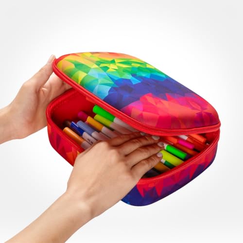 ZIPIT Jumbo Pencil Case for Girls, Cute Pencil Box for School, Large Capacity Stationery Organizer Box ,Kaleidoscope - Image 5