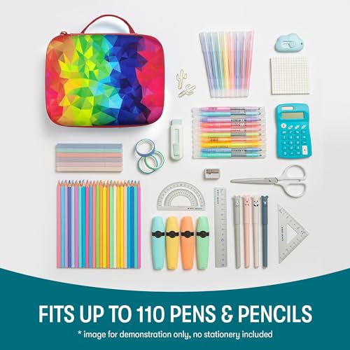 ZIPIT Jumbo Pencil Case for Girls, Cute Pencil Box for School, Large Capacity Stationery Organizer Box ,Kaleidoscope - Image 4