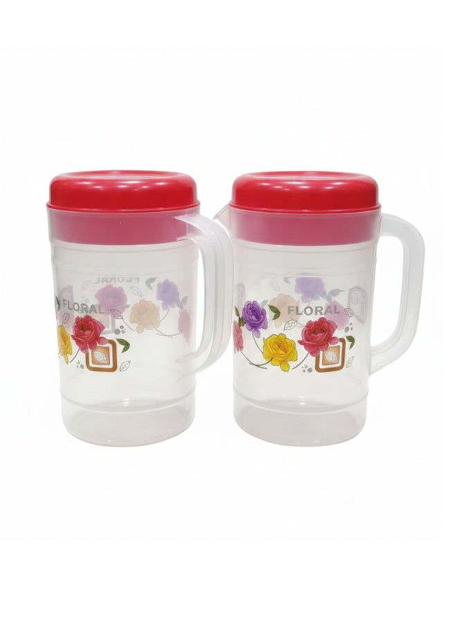 Roomlyne Plastic Water Jugs Pack of 2 Durable Lightweight Pitchers for Everyday Home Use - Image 1
