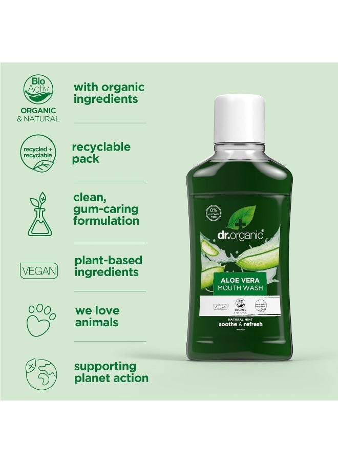 dr.organic Aloe Vera Mouthwash 500 Ml  - Image 3
