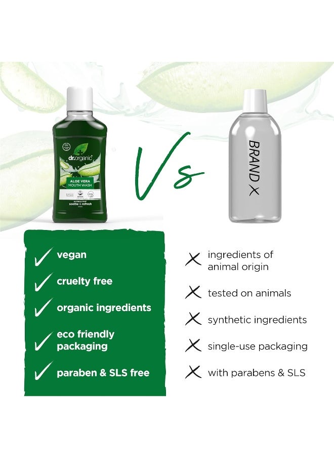 dr.organic Aloe Vera Mouthwash 500 Ml  - Image 5