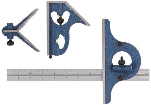 Fowler 52-385-012 Steel Combination Square Set Includes with Baked Blue Enamel Finish, 4R Graduation Interval, 12" Length - Image 2