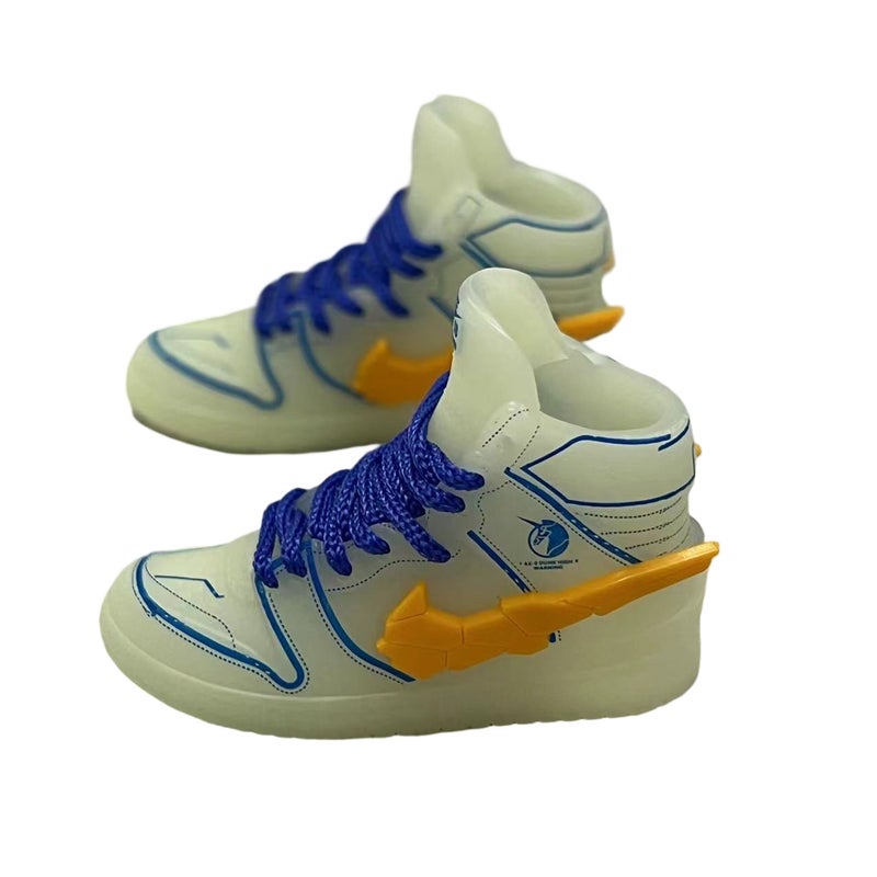 dunk series nude shoes a pair of wholesale 3D hollow bjd shoes sneakers model aj keychain Golden Unicorn (luminous) (pair of naked shoes)