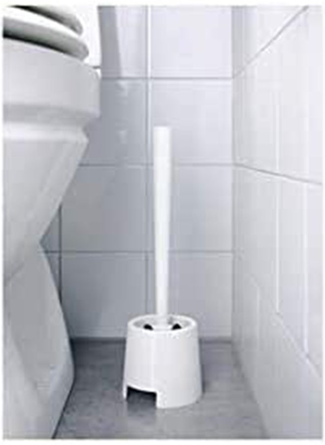 Ikea - Stainless Steel Bolmen Toilet Brush With Holder (White) - Image 1