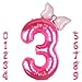 Kwuz 40 Inch Pink Number 3 Balloon with Mini Bow Balloon for Girls 3rd Birthday Decorations Pink Girl Mouse Princess Western Cowgirl Theme Birthday Party Balloons Decorations Supplies - Image 3