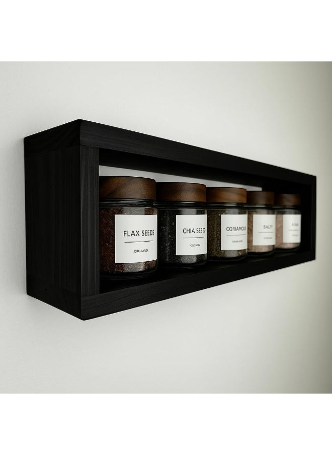 Horoof Home Horoof Home® Floating Rectangle Wall Shelf – Rustic Wooden Bathroom & Kitchen Storage  - Image 1