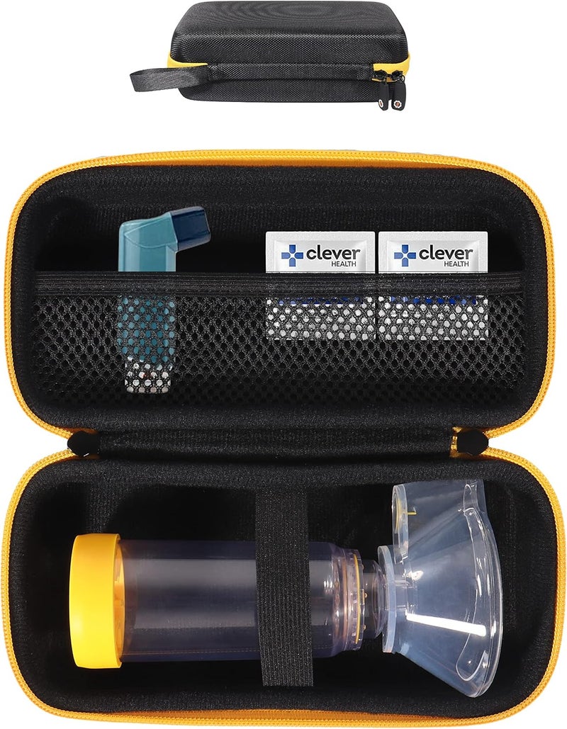 GETGEAR GETGEAR Asthma Inhaler Holder case, Compact and Sturdy case for Handy Ventolin Inhaler for Adults and Kids (CASE ONLY) (Black) 
