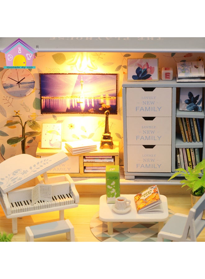 Hongda Diy Cabin Box Theater Handmade Assembled Model Room Creative Toy House Birthday Gift-Color:S933 No Tool Glue - Image 3