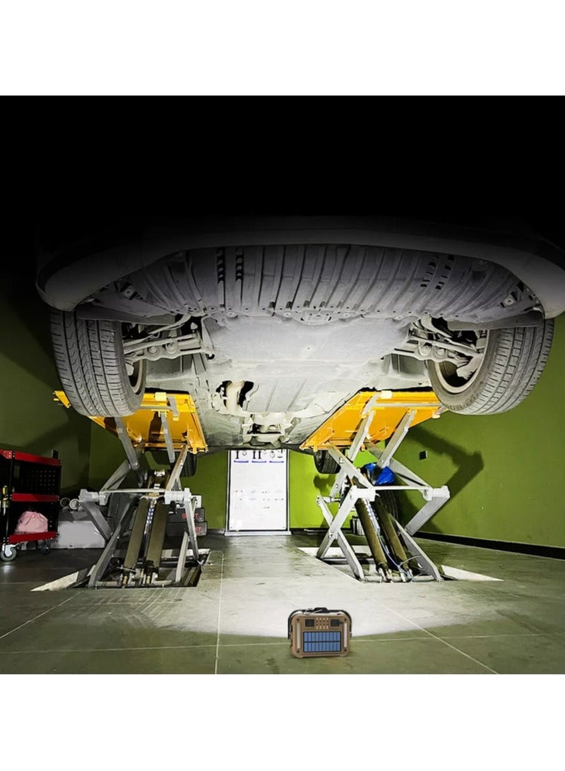 ال سي كشاف عمل LED قابل للشحن بالطاقة الشمسية 10 واط مع مغناطيس ووضع SOS للتخييم والطوارئ - Image 5