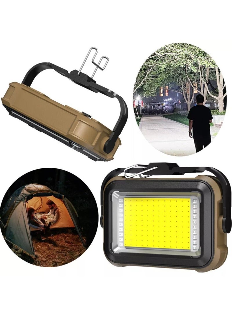 ال سي كشاف عمل LED قابل للشحن بالطاقة الشمسية 10 واط مع مغناطيس ووضع SOS للتخييم والطوارئ - Image 3