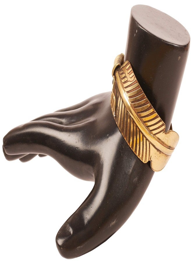 Touchstone New! Touchstone Indian Bollywood Brass Base Enchanting Artistic Hand Peeled Petals Awesome Look Light Weight 1 Inch Bracelet in Antique Gold Tone for Women. - Image 4