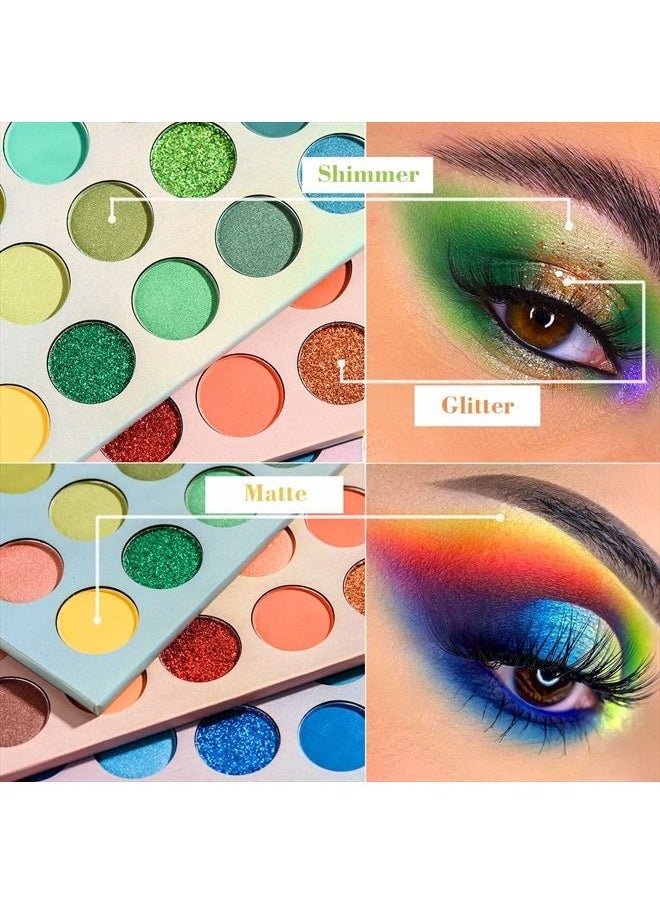 MYUANGO - Beauty Glazed Eyeshadow Palette Color Board 60 Color Eye Shadow Palette Sets 4 in 1 Make Up Palate With Brushes Mattes Metallic Shimmers Violet Cream Makeup Pallet Long Lasting Easy to Apply - Image 1