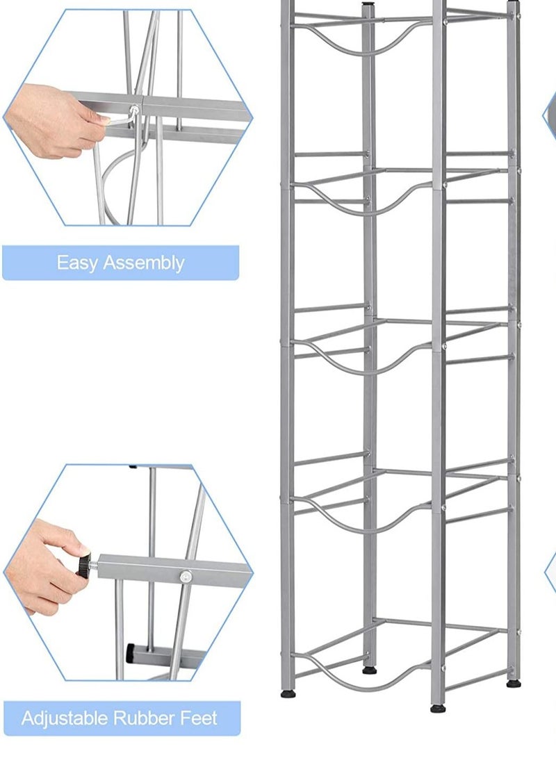 CityRiya-Long 5 Tier Water Bottle Stand 5 Gallon Water Bottle Holder Water Bottle Storage Rack for Office Home and Kitchen - Image 4
