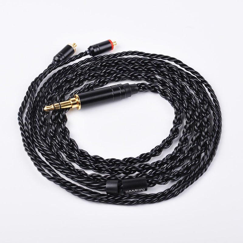 Kinboofi 6 Core MMCX Cable, Upgrade Silver Plated Replacement Cable,Black MMCX Detachable Earphone Cable Replacement Earphone Wire for Shure 846 535 215 315 MAGAOSI K5 LZA4 (3.5mm Audio Jack, MMCX) - Image 4