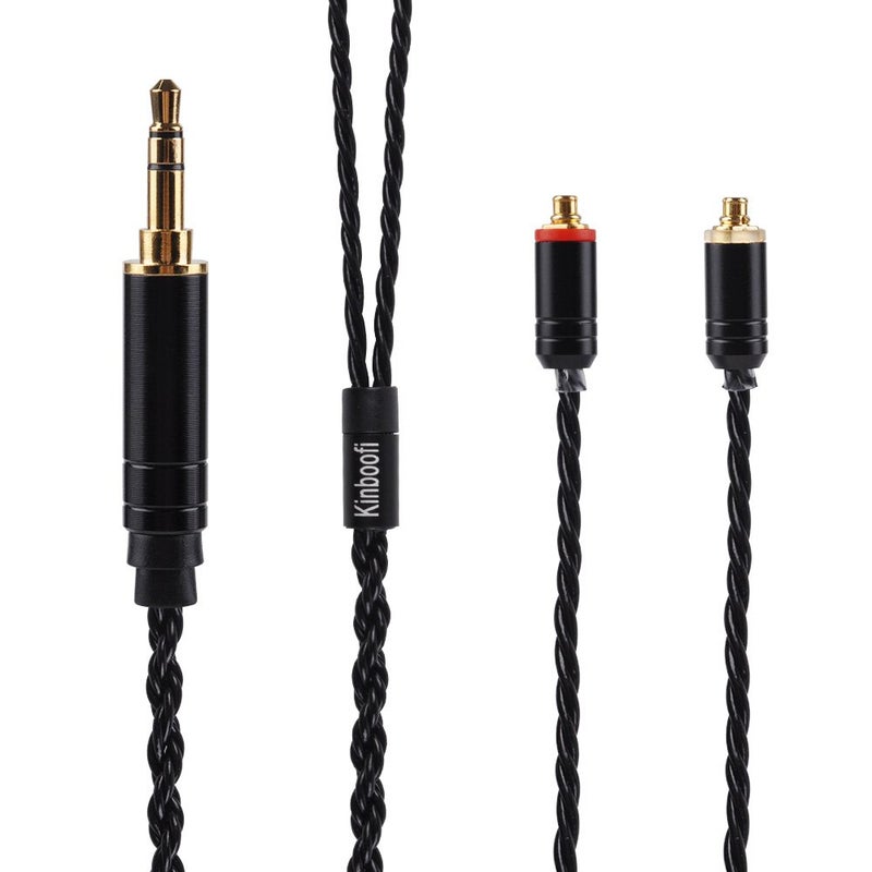 Kinboofi 6 Core MMCX Cable, Upgrade Silver Plated Replacement Cable,Black MMCX Detachable Earphone Cable Replacement Earphone Wire for Shure 846 535 215 315 MAGAOSI K5 LZA4 (3.5mm Audio Jack, MMCX) - Image 3