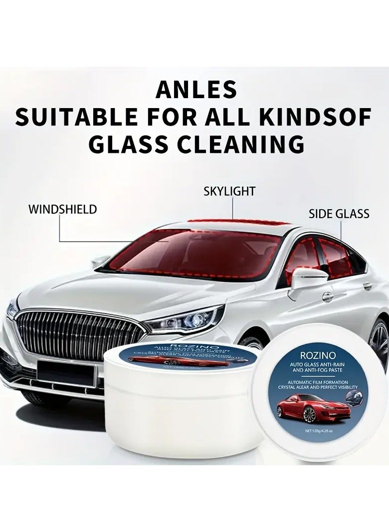 Rozino Automotive Glass Cleaning Cream - Stain Remover, Anti-Fog & Rain Repellent for All Car Windows, Fit, Enhances Visibility in All Weather Conditions  - Image 3
