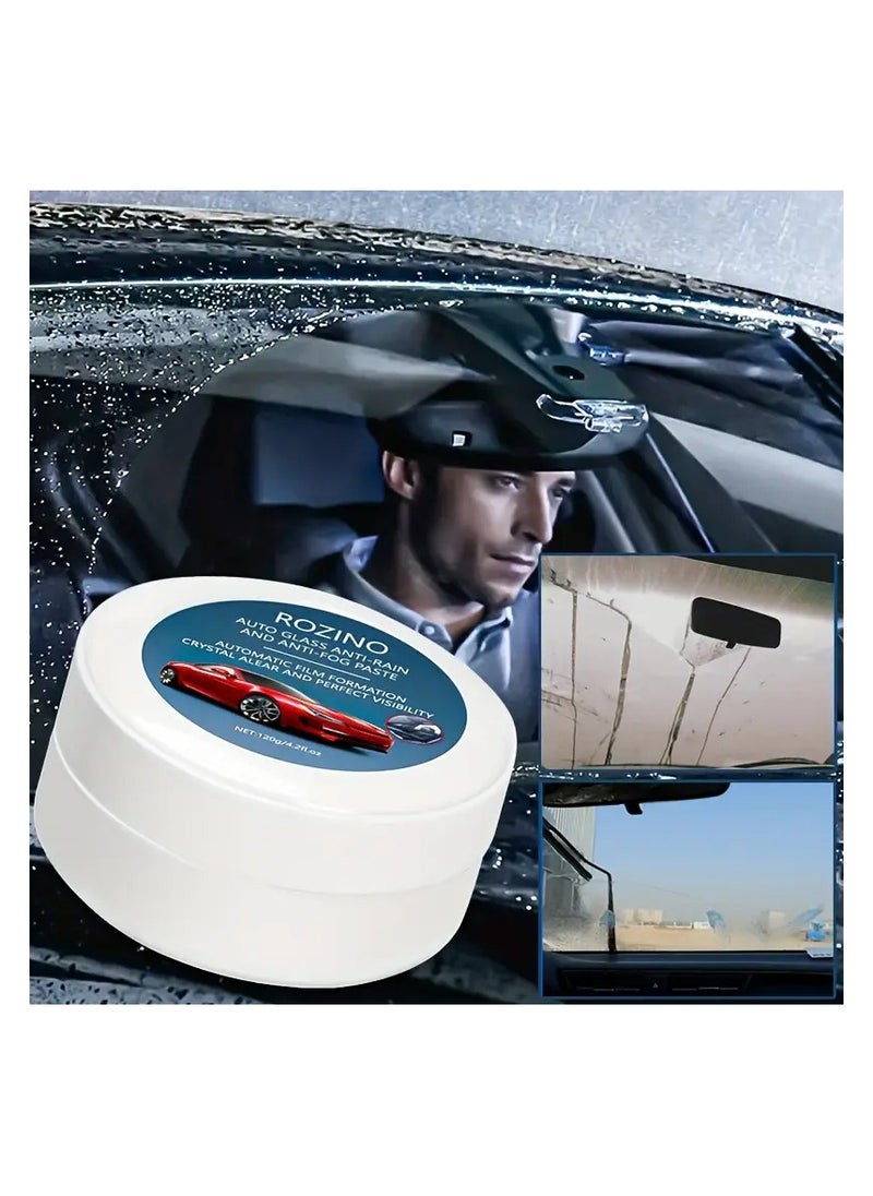 Rozino Automotive Glass Cleaning Cream - Stain Remover, Anti-Fog & Rain Repellent for All Car Windows, Fit, Enhances Visibility in All Weather Conditions  - Image 4