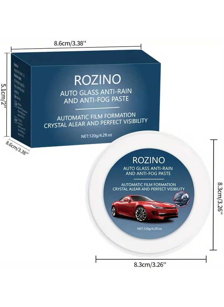 Rozino Automotive Glass Cleaning Cream - Stain Remover, Anti-Fog & Rain Repellent for All Car Windows, Fit, Enhances Visibility in All Weather Conditions  - Image 5