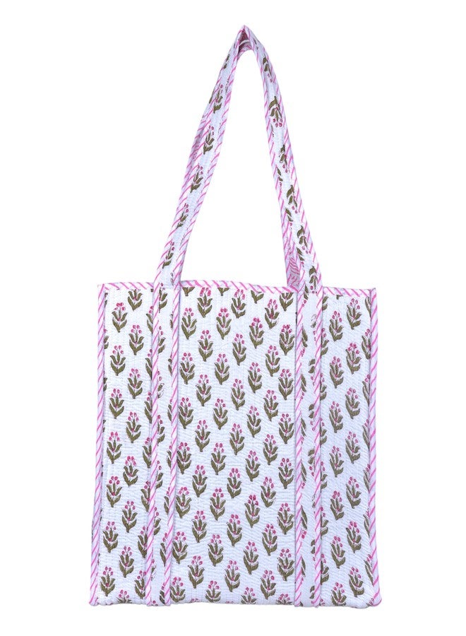 Vivanta Tote Bag for Women, Grocery Shopping Bags, Large Quilted Cotton Tote, Beach Bag, Work Tote Bags for Women, Floral Travel Tote, Stylish Shoulder Purse, Oversized Quilted Tote Bag - Image 1