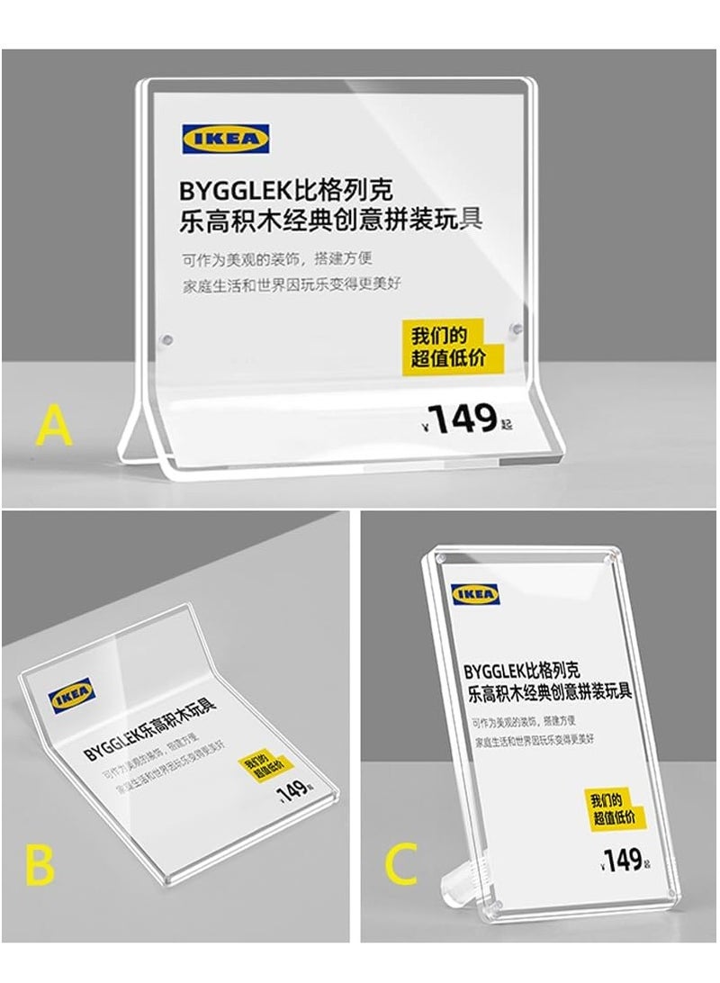 Eckek حامل بطاقة السعر الأكريليكي إيكك لعرض العلامات وحامل بيانات الإعلانات - Image 3