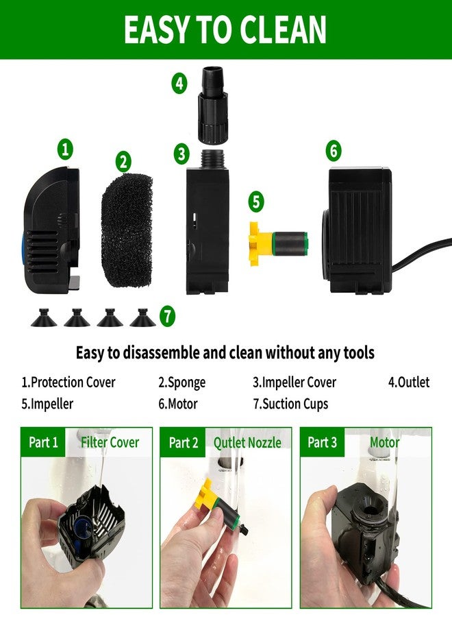 FREESEA 8W 160 GPH Small Submersible Pump for Aquarium Fish Tank, Pond Fountain, Hydroponic, aquapon - Image 4
