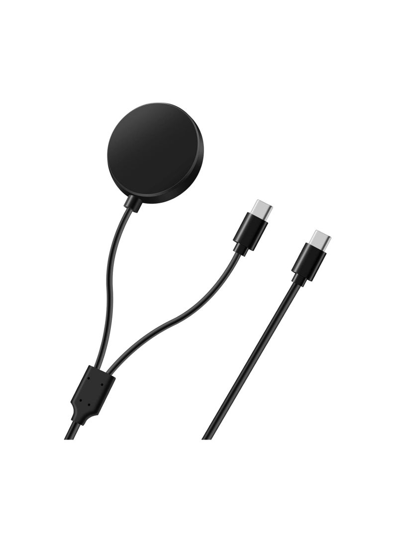 2 in 1 Watch Charger Cable Compatible for Samsung Galaxy Watch 6/7/Ultra, 6 Classic, Watch 5, 5 Pro,4,4 Classic, 3, Active 2/1, USB C Wireless Charging Cord Compatible with Samsung Galaxy S25/S24/S23/S22/S21/S20/Note 20/A56/A16/A26/A36/M56/M34/M33 - Image 1