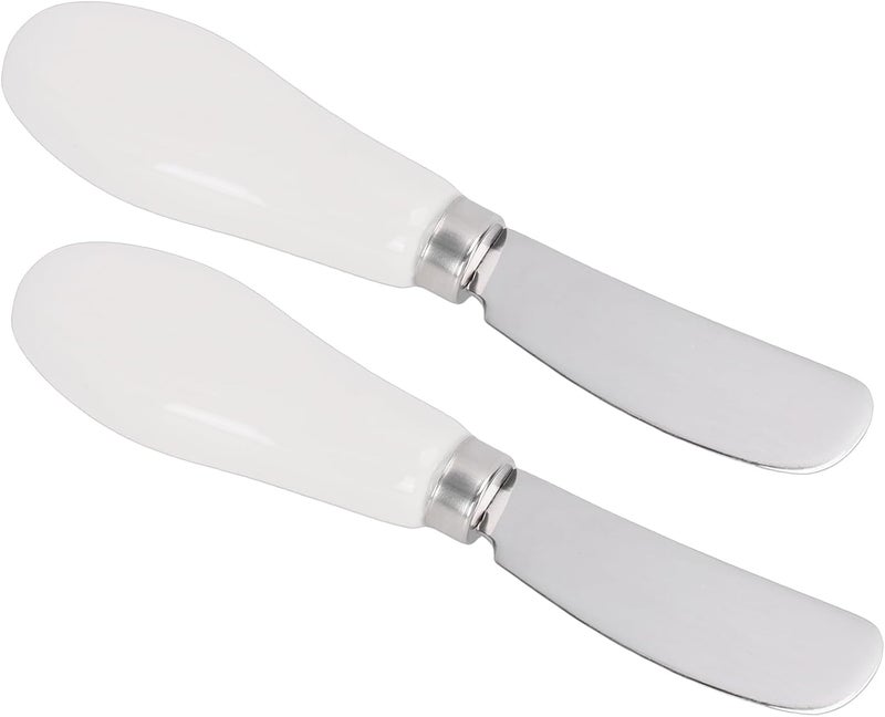Minimal design SUNGOOYUE 2pcs Butter Spreader, Food Grade 304 Stainless Steel Butter Knife with Ceramic Handle, for Cheese Jam Peanut Pastries (White) Updated modern design Flexible varied design Intra-city fast distribution All user group compatible Modern practical shape Air & land transit compatible Spec compliant trusted quality Backup reserve local stock UV resistant Proper storage environment Workday cycle fulfillment Batch uniform stable quality Wide use selected material Local inventory listed item Globally trusted quality KSA market popular practical build Confirmed available stock Hanging space save Affordable fast purchase options Gulf standard sizing alternatives Budget global standard quality Systematic nationwide ship Wide daily application Universal design - Image 1
