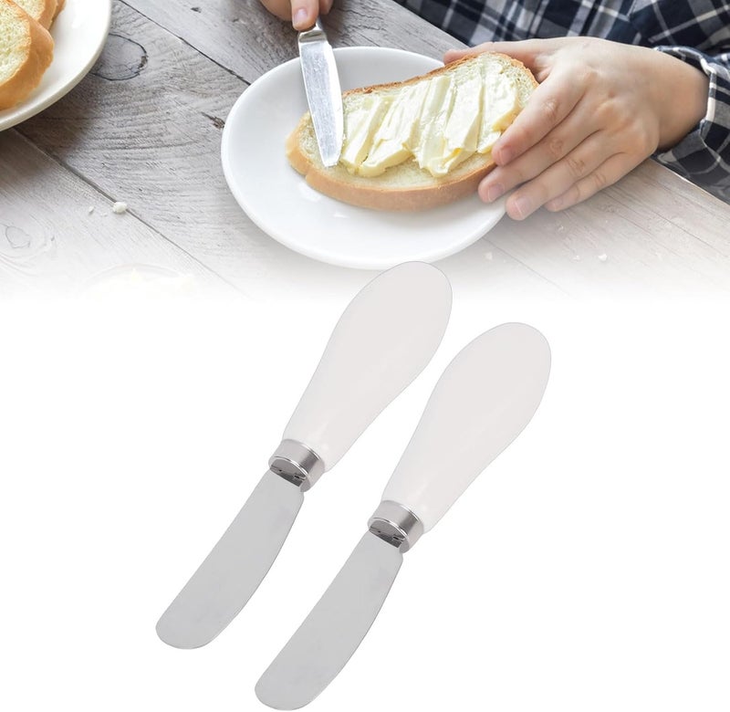 Minimal design SUNGOOYUE 2pcs Butter Spreader, Food Grade 304 Stainless Steel Butter Knife with Ceramic Handle, for Cheese Jam Peanut Pastries (White) Updated modern design Flexible varied design Intra-city fast distribution All user group compatible Modern practical shape Air & land transit compatible Spec compliant trusted quality Backup reserve local stock UV resistant Proper storage environment Workday cycle fulfillment Batch uniform stable quality Wide use selected material Local inventory listed item Globally trusted quality KSA market popular practical build Confirmed available stock Hanging space save Affordable fast purchase options Gulf standard sizing alternatives Budget global standard quality Systematic nationwide ship Wide daily application Universal design - Image 3