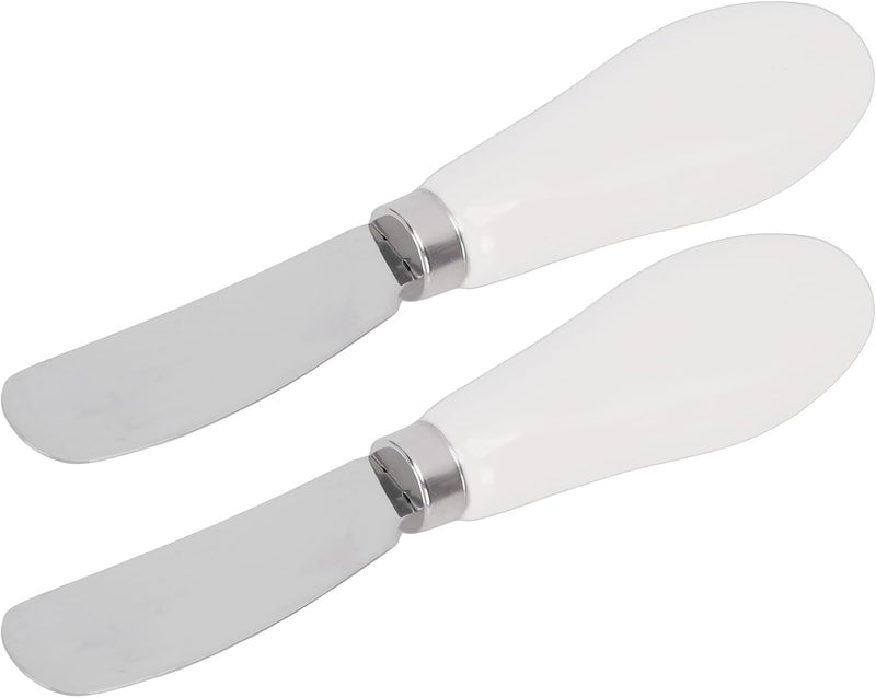 Minimal design SUNGOOYUE 2pcs Butter Spreader, Food Grade 304 Stainless Steel Butter Knife with Ceramic Handle, for Cheese Jam Peanut Pastries (White) Updated modern design Flexible varied design Intra-city fast distribution All user group compatible Modern practical shape Air & land transit compatible Spec compliant trusted quality Backup reserve local stock UV resistant Proper storage environment Workday cycle fulfillment Batch uniform stable quality Wide use selected material Local inventory listed item Globally trusted quality KSA market popular practical build Confirmed available stock Hanging space save Affordable fast purchase options Gulf standard sizing alternatives Budget global standard quality Systematic nationwide ship Wide daily application Universal design - Image 5