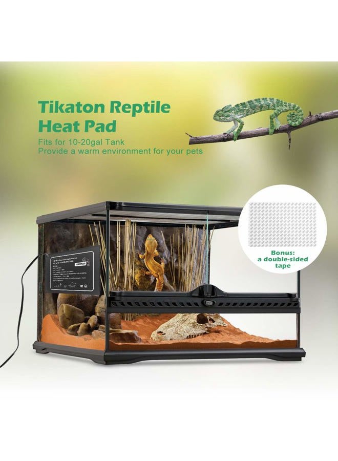 Tikaton Reptile Heat Pad - Temperature Adjustable Under Tank Heater for 10-20gal/30-40gal Tank, Terrarium Heat Mat for Turtle/Snake/Lizard/Frog/Spider/Plant Box - Image 4