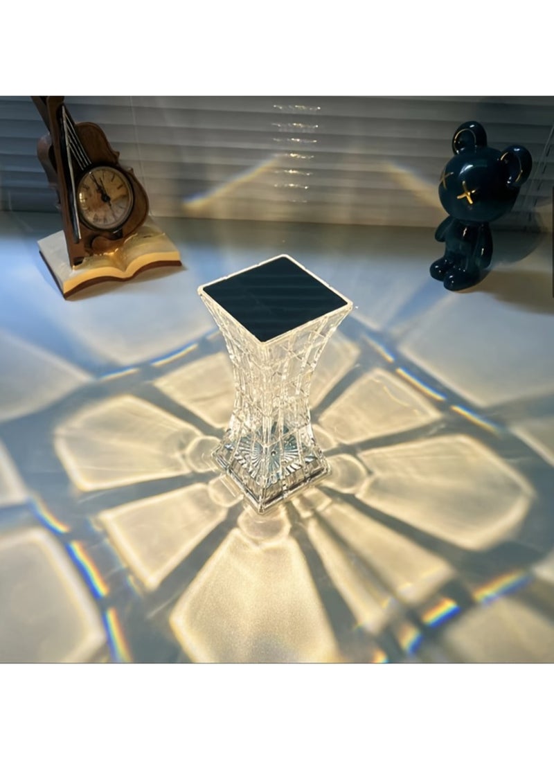 Happy Light - Rechargeable Acrylic Diamond Table Lamp White - Image 1